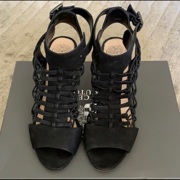 Vince Camuto Cage Heels - Leather Upper (Black) - Picture 9 of 9